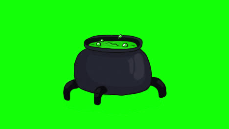 Halloween-Hot-liquid-cauldron,-Pot-icon-animation-motion-graphics-video-transparent-background-with-alpha-channel